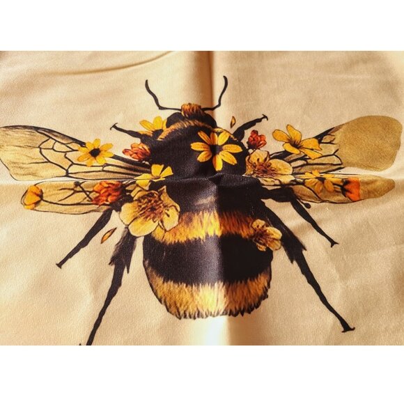 Flower Accent Pillow Cover Soft Decorative Throw Case Floral Honey Bee Decor 18" - Picture 4 of 12